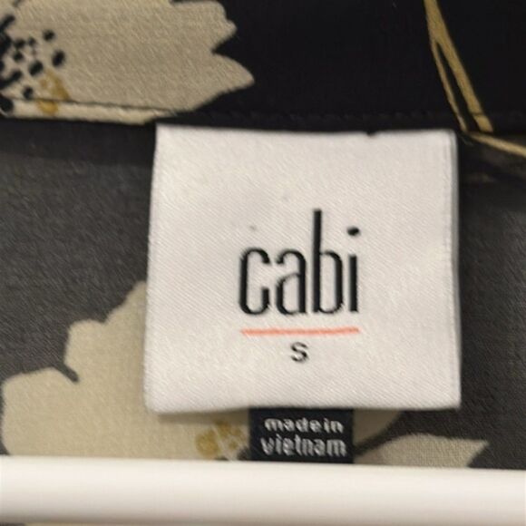 Cabi Cosmo Blouse Sheer Elastic Cuffs Floral Womens Small Long Sleeves Romantic - Picture 6 of 10